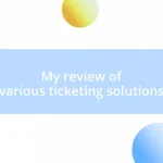 My review of various ticketing solutions