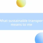 What sustainable transport means to me